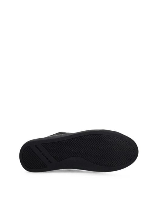 Crime London Black Logo-Print Panelled Sneakers for men