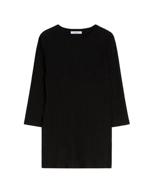 Max Mara Black Ribbed-Knit T-Shirt