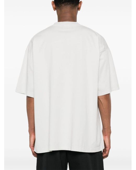 T-shirt en coton à logo imprimé Vetements en coloris White