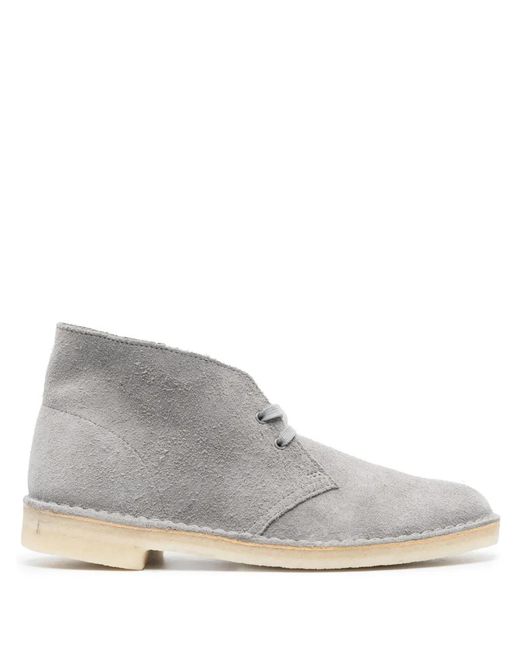 Clarks Gray Desert Lace-Up Boots for men