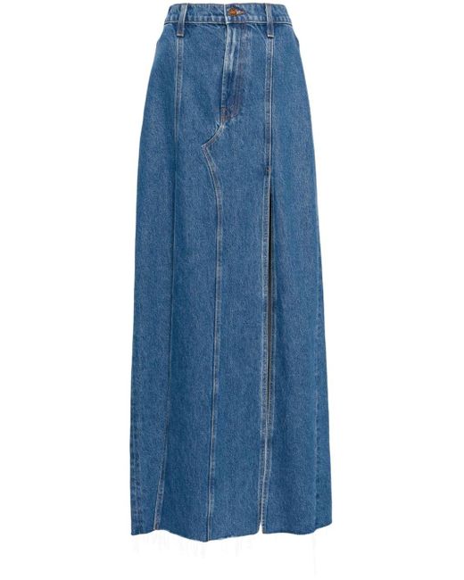 Mother Blue Snacks High-rise Denim Skirt