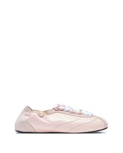 Repetto Pink Panelled Silk Sneakers