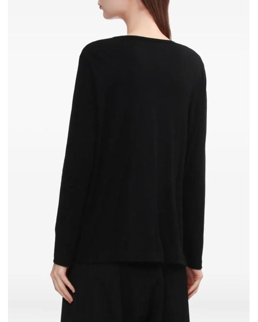 Y's Yohji Yamamoto ストライプ ラッフルトップ Black