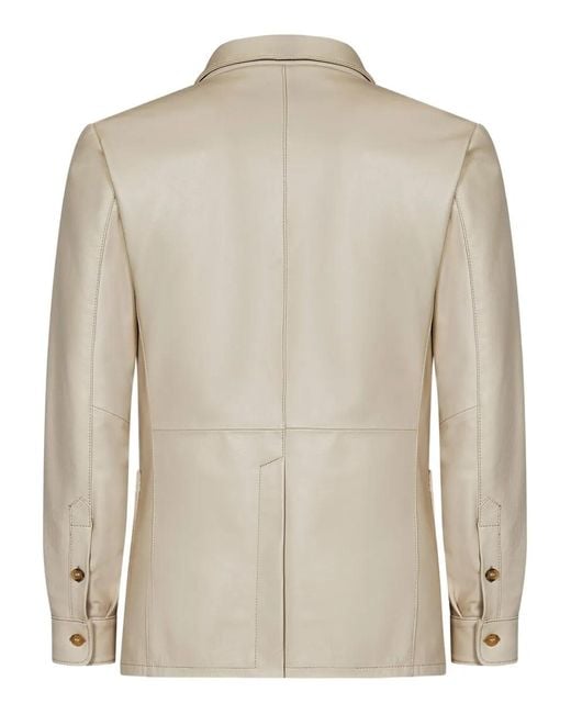 Franzese Collection Natural Single-Button Patch-Pocket Blazer for men