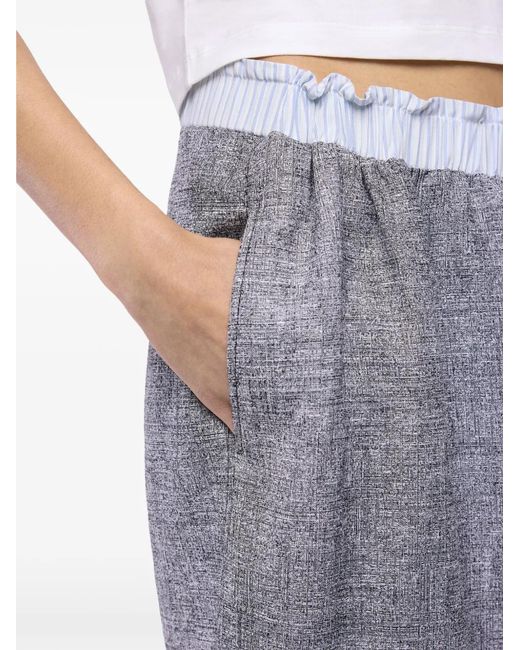 Rabanne Gray Elasticated-Waistband Straight-Leg Trousers