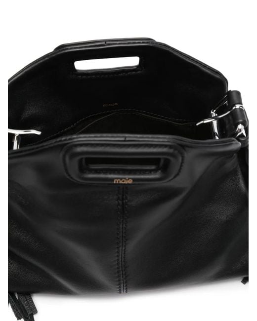 Maje Black Mini Miss M Leather Shoulder Bag