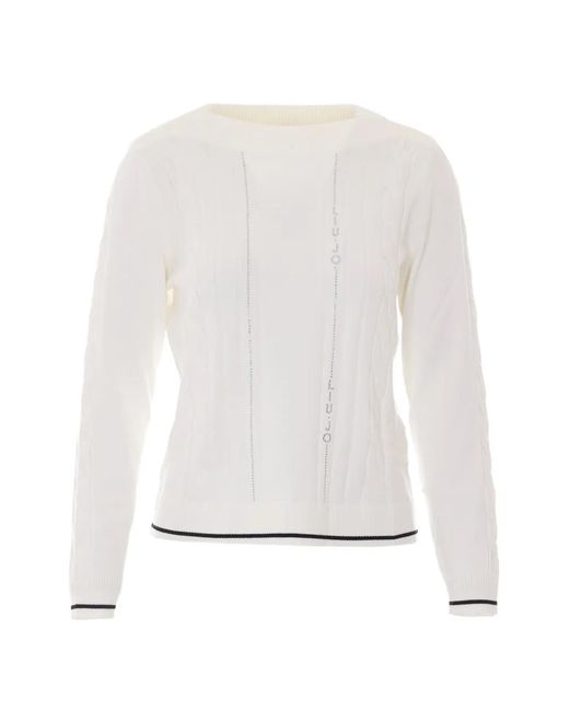 Liu Jo White Sweater With Contrast Trim