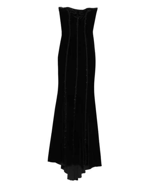 Nissa Black Embellished Maxi Dress