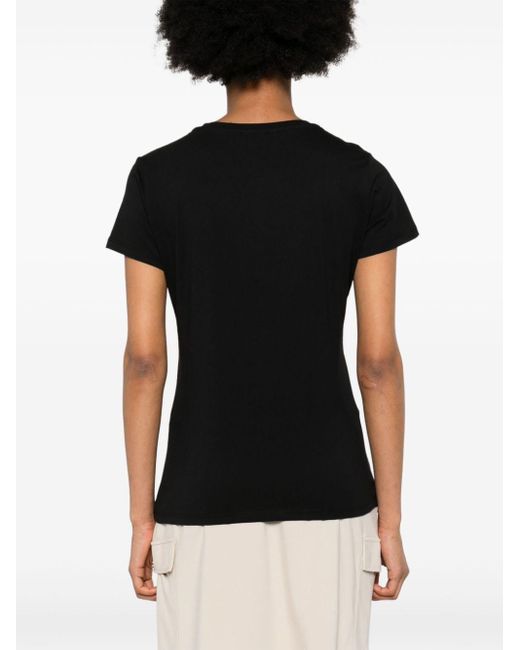 Camiseta con logo de strass Liu Jo de color Black