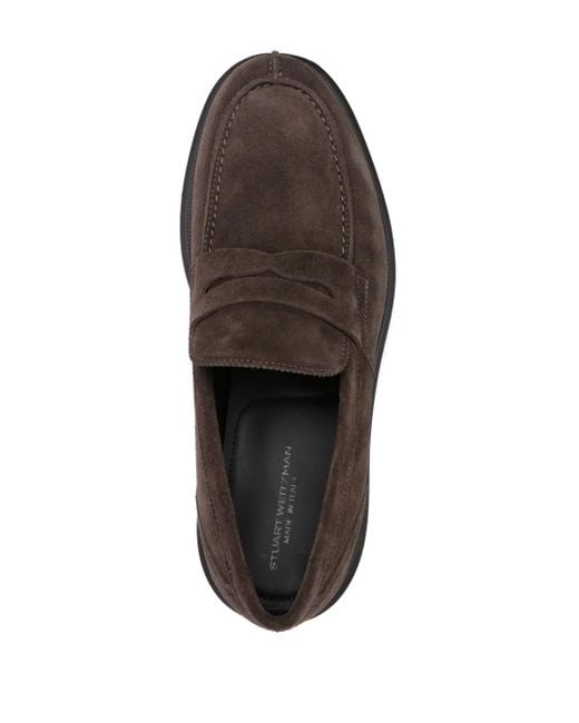 Stuart Weitzman Brown Suede Loafers for men