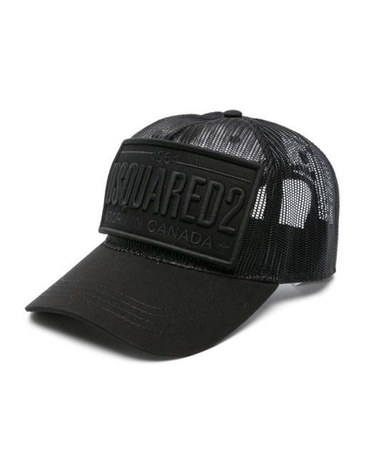 DSquared² Black Logo-patch Mesh Baseball Cap for men