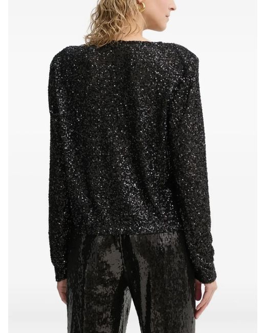 Bruuns Bazaar Black Embellished Long-Sleeve Blouse