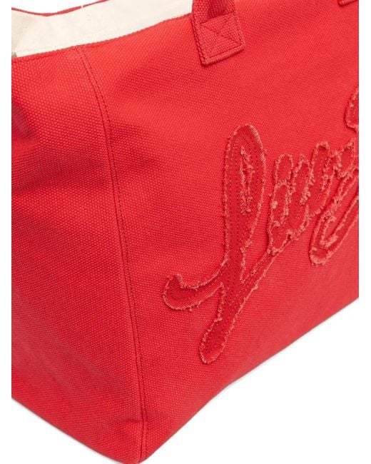 Liu Jo Red Logo-Detail Tote Bag