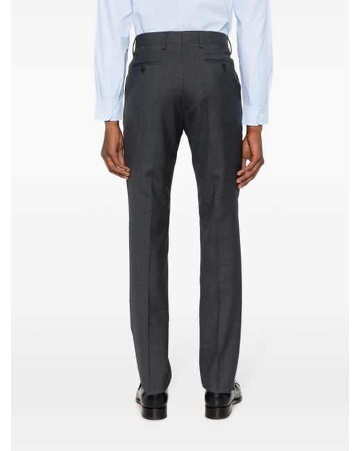 Fursac Black Virgin Wool Tailored Trousers for men