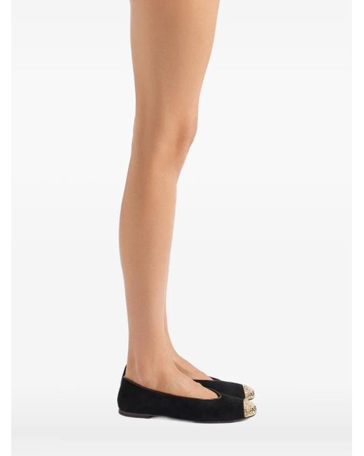 Giuseppe Zanotti Black Georgia Suede Ballet Flats