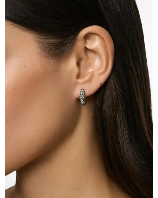 Poche Paris Metallic Harmony Crystal Hoop Earrings
