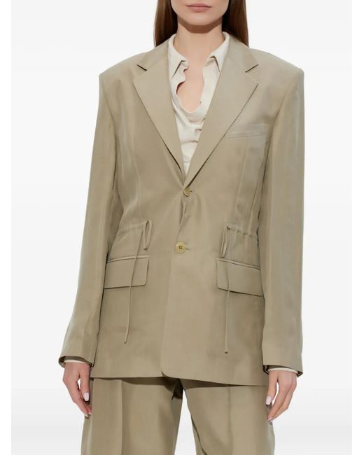Alexander Wang Natural Drawstring Pocket Blazer