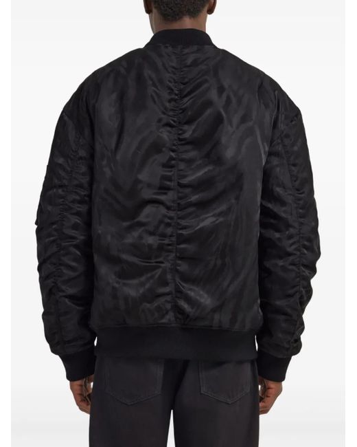 Roberto Cavalli Blue Zebra-Print Bomber Jacket for men