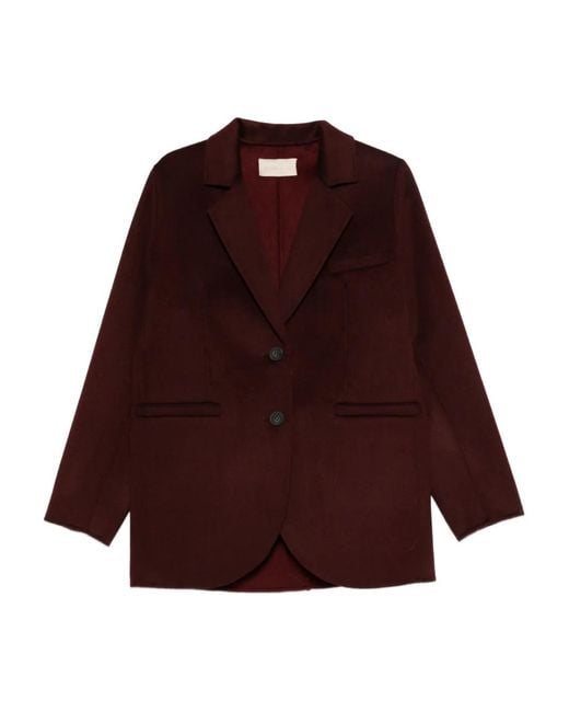 Vanessa Bruno Red Pocketed Buttoned Single-Breasted Coat