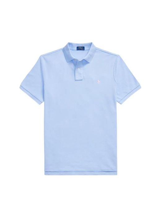 Polo Ralph Lauren Blue Pony Embroidered Mesh Polo Shirt for men