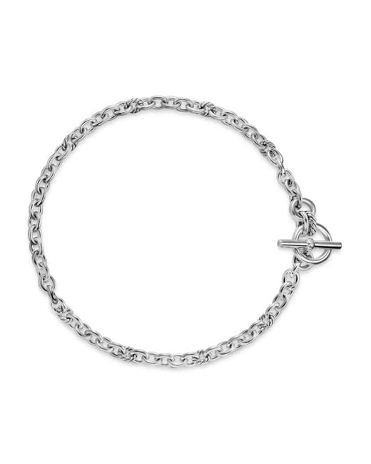 Collar DY Mercer® Petite Toggle Chain en plata de ley con diamantes David Yurman de color Metallic