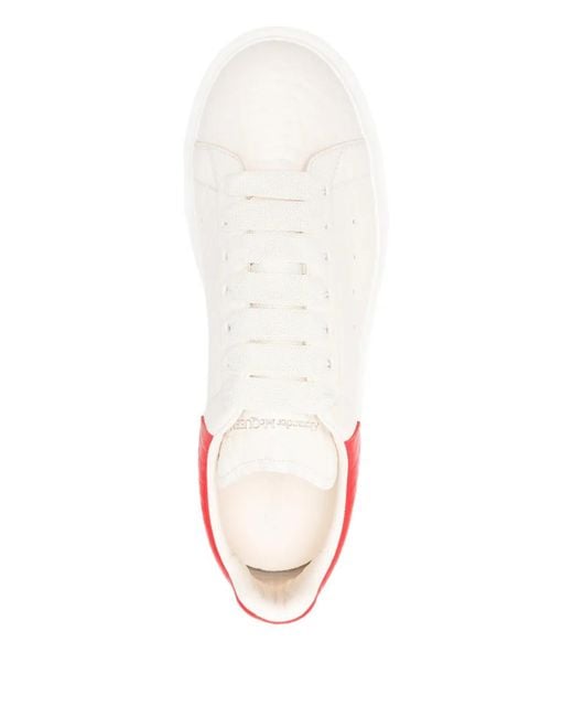 McQueen White Embossed Heel Sneakers for men