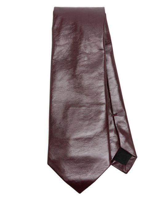 Bottega Veneta Brown Pointed Leather Tie for men