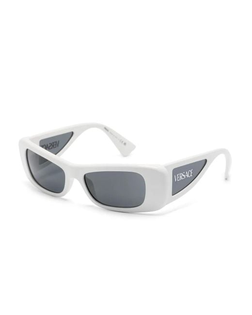 Versace Gray Rectangle-Frame Sunglasses