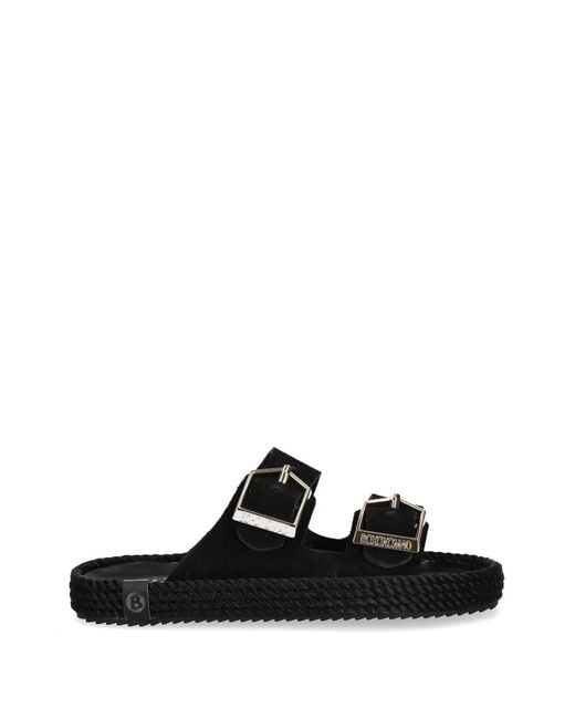 Bohonomad Black Sidney Buckle-Fastening Rope-Detail Espadrilles