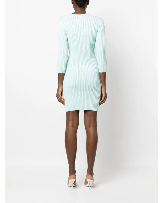 Aeron Blue Knitted Long-Sleeve Dress