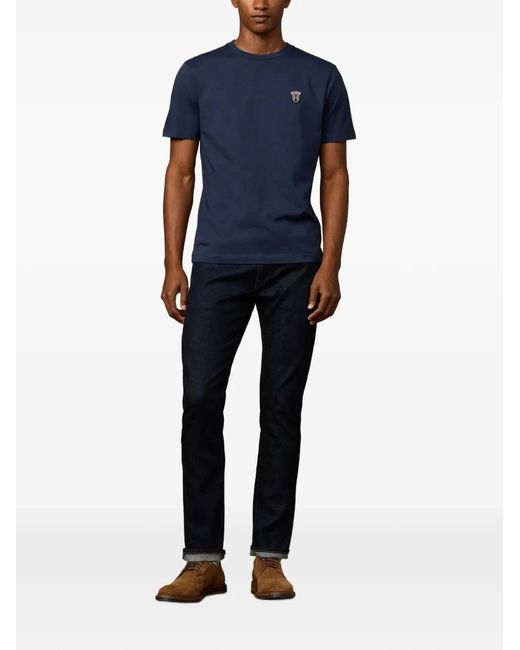 Hackett Blue Badge-Patch T-Shirt for men
