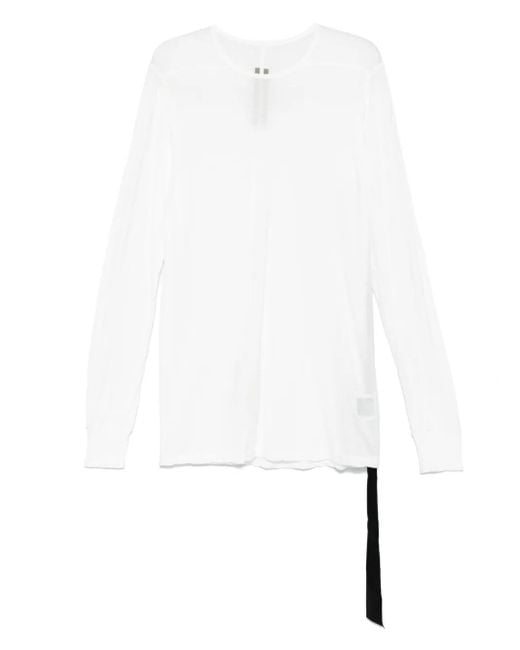Rick Owens T-Shirt Met Gestrikte Zijkant En Lange Mouwen in het White voor heren