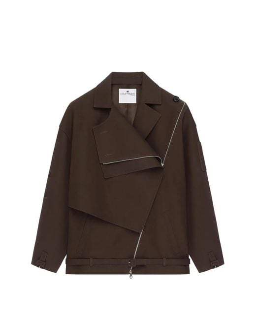 Courreges Brown Asymmetric Trench Coat