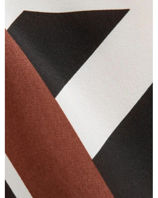 Max Mara Black Camino Asymmetric Striped Blouse