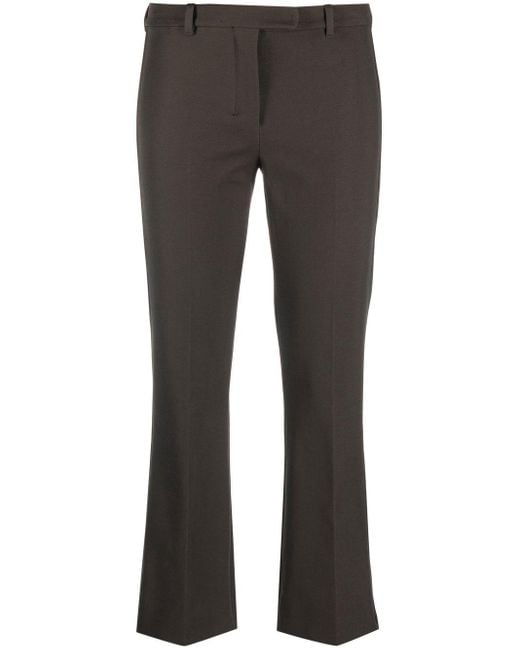 Max Mara Gray Cropped Tailored Trousers