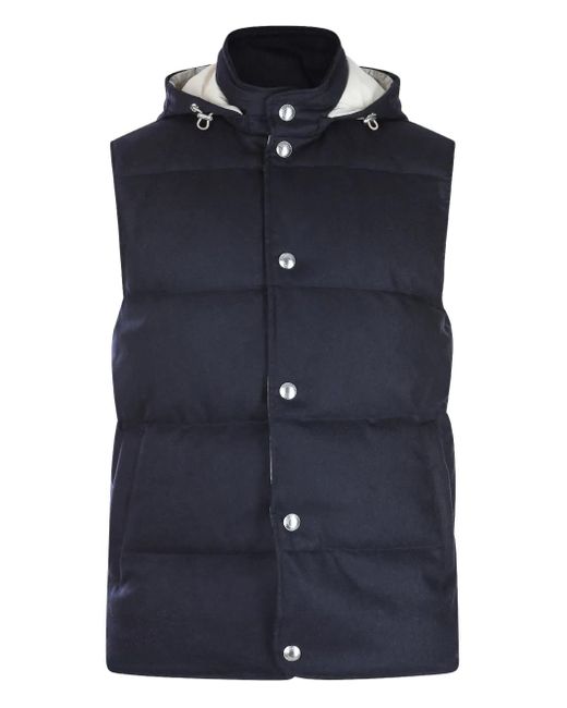 Eleventy Blue Quilted-Pattern Gilet for men
