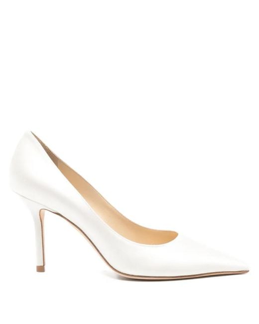 Jimmy Choo White 85Mm Love Pumps