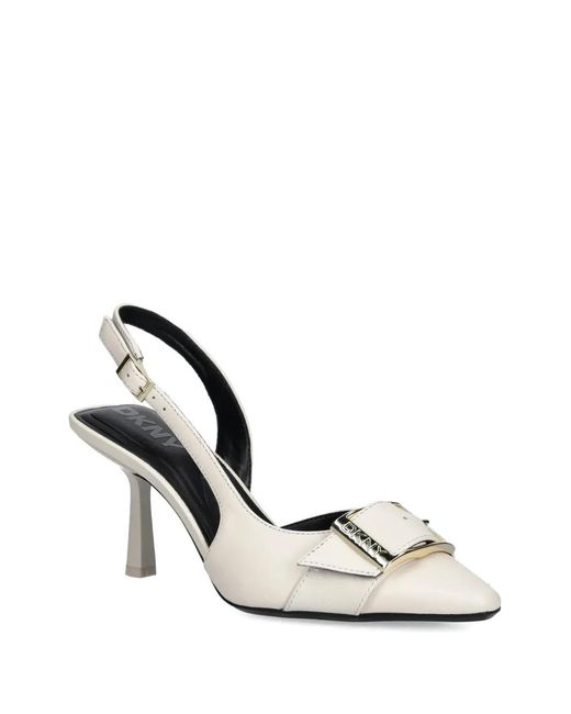 DKNY Metallic Buckle-Detail Sling Back Pumps