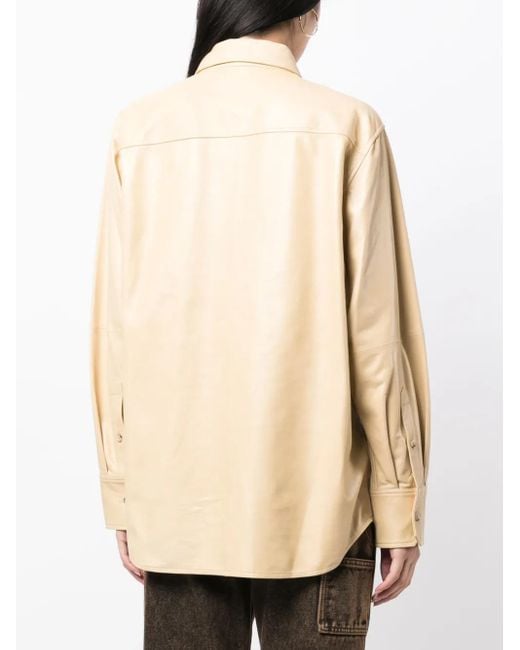 Helmut Lang Leren Blouse in het Natural