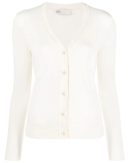 Tory Burch ロゴボタン カーディガン White