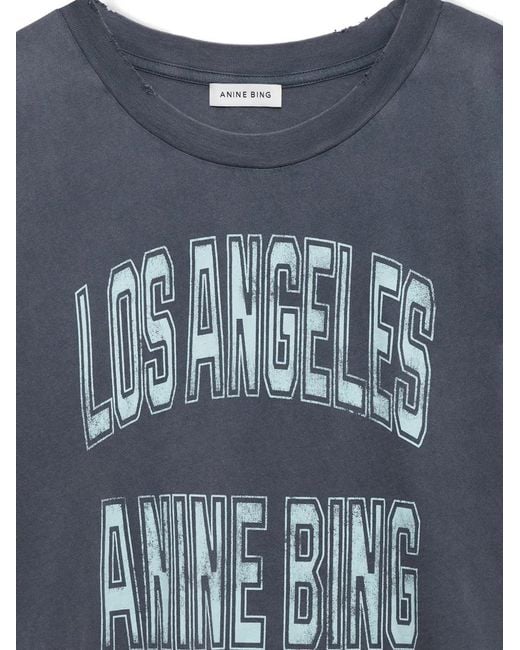 Anine Bing Blue "Johnny" Cropped Tee