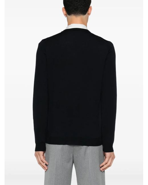 Zanone Black Fine-Knit Jumper for men