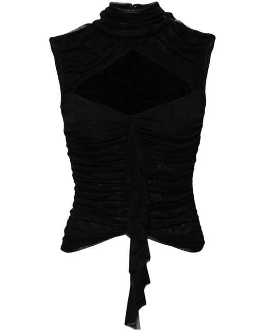 De La Vali Black Tiramisu Ruched Top