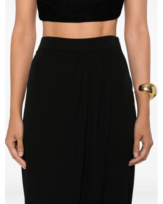 Tom Ford Black Draped Midi Skirt