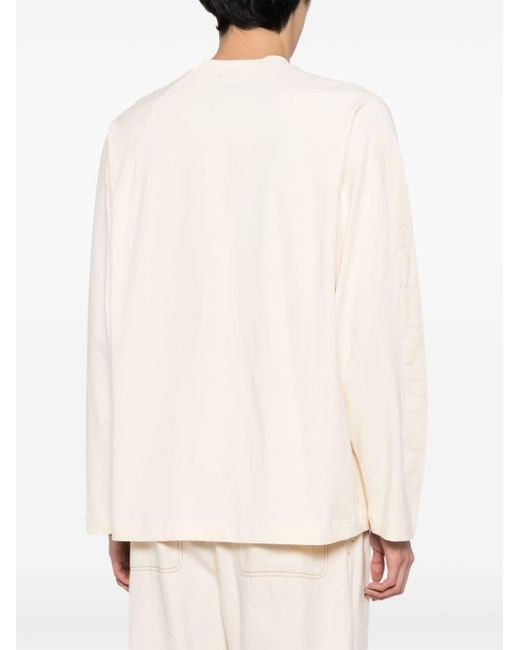 Jacquemus Le T-shirt Typo Top Met Lange Mouwen in het White voor heren