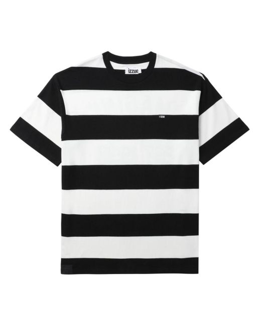 Izzue Black Striped Cotton T-shirt for men