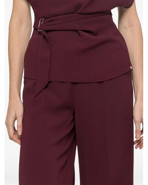 Nissa Purple Pressed-Crease Trousers