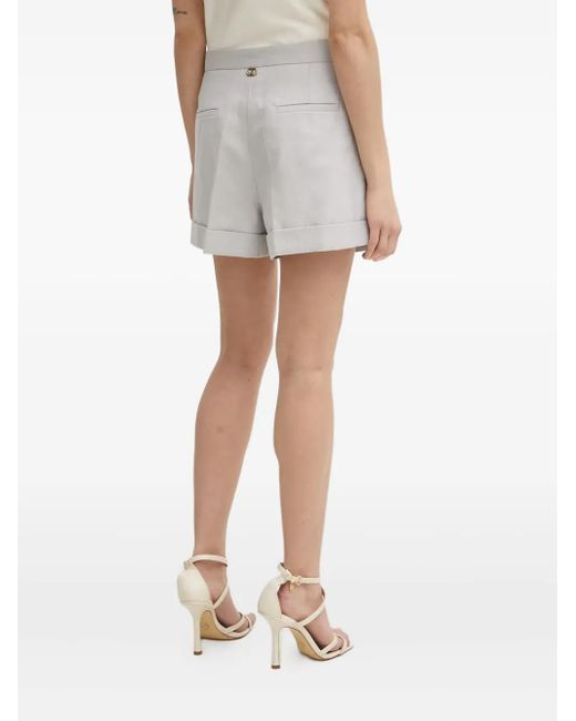 Twinset White High-Waisted Tailored Shorts
