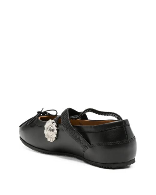Toga White Elasticated-Strap Ballet Flats