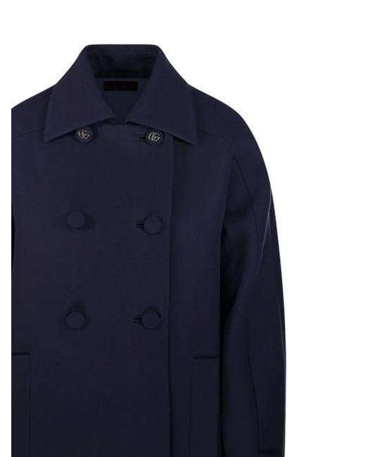 Gucci Blue Double-Breasted Buttoned Coat